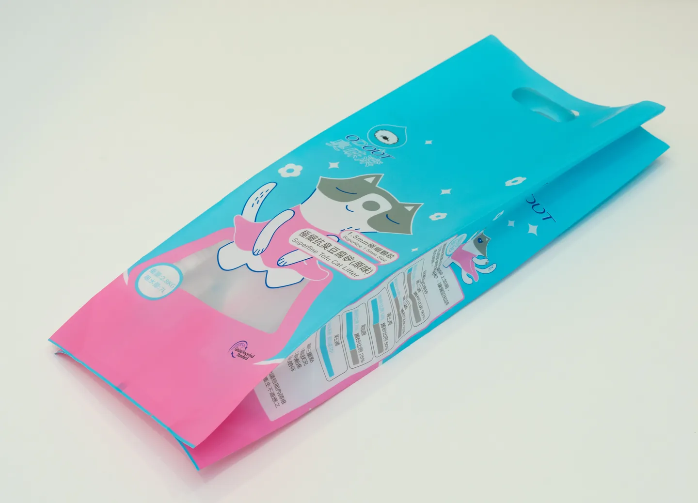 Flat-bottom larger-format packaging example