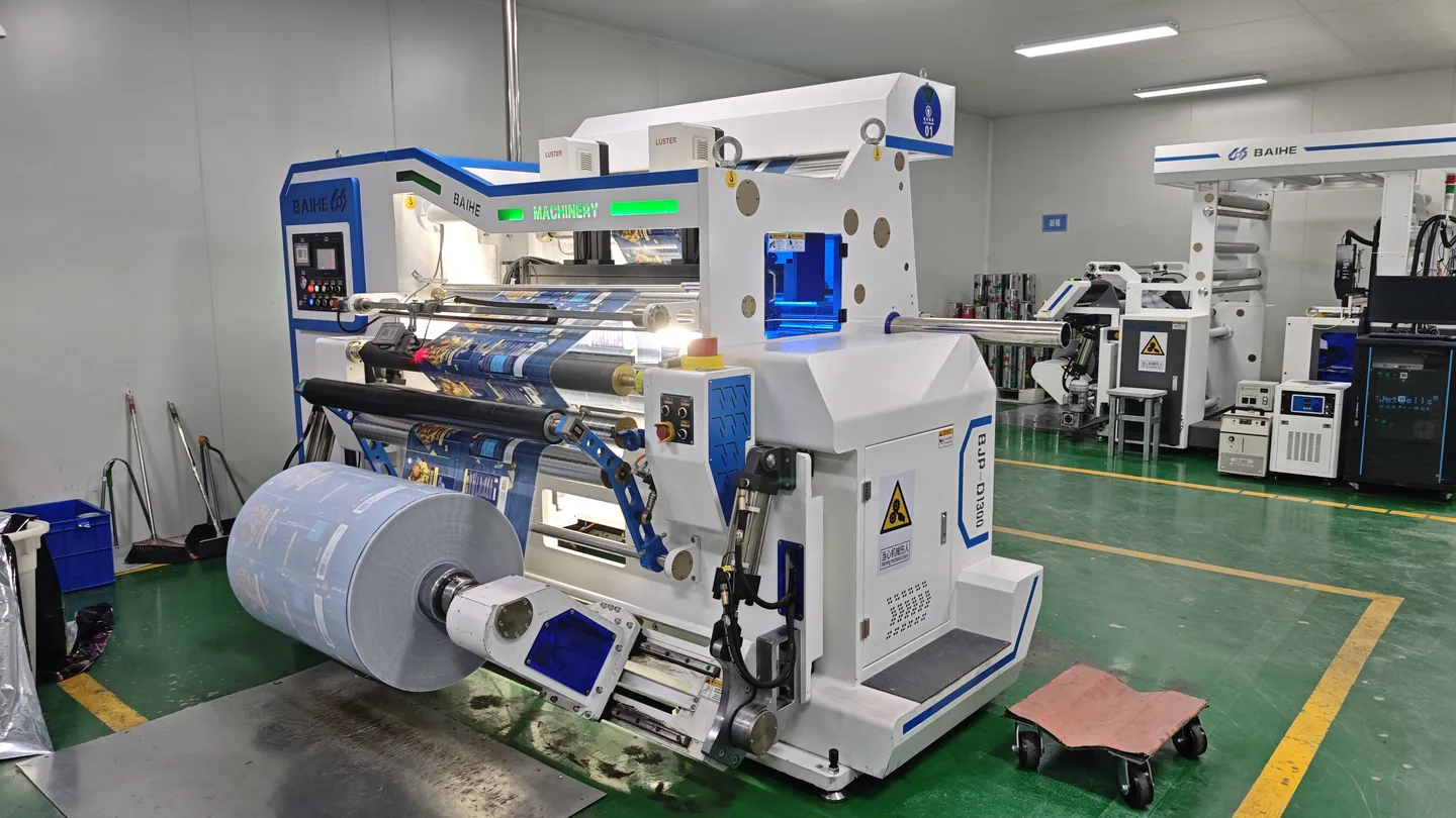 Laminated film rolls at the slitting stage